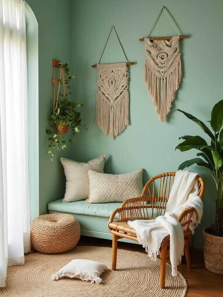 cozy mint green reading sanctuary
