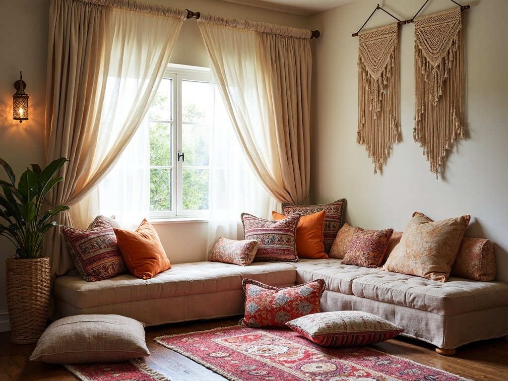 cozy moroccan boho reading sanctuary