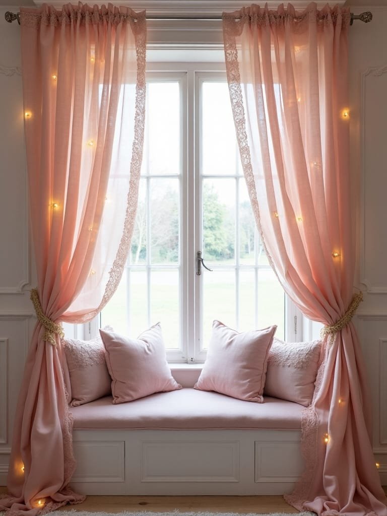 cozy pink window decor