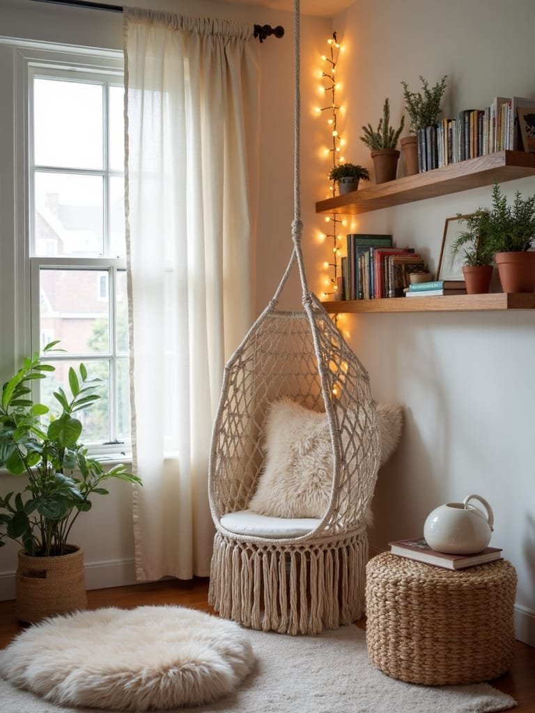 cozy reading nook setup