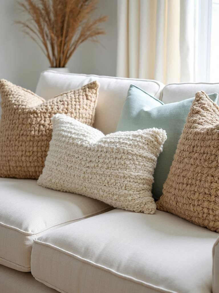 cozy textured throw pillows