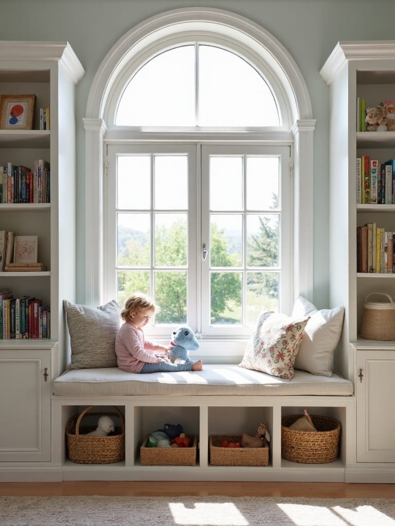cozy under window storage nook