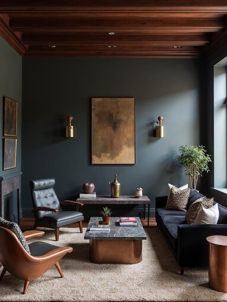 dark wood meets metal