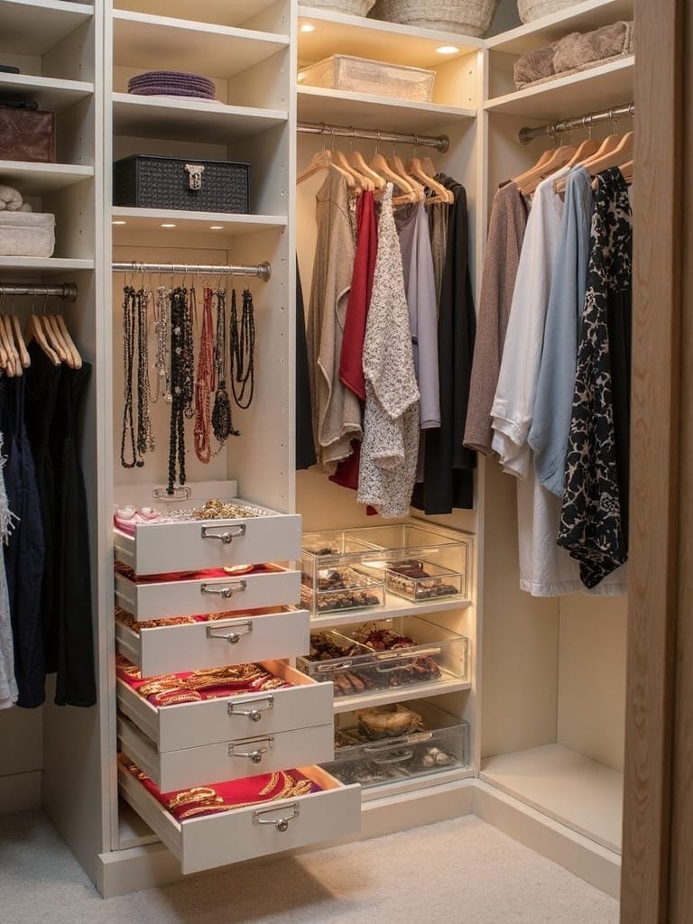 designated accessories storage area