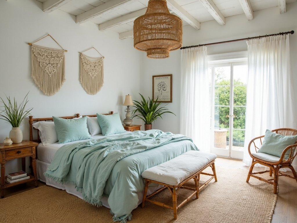 dreamy coastal boho bedroom sanctuary