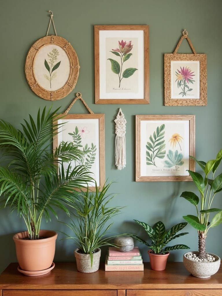 eclectic art display arrangement