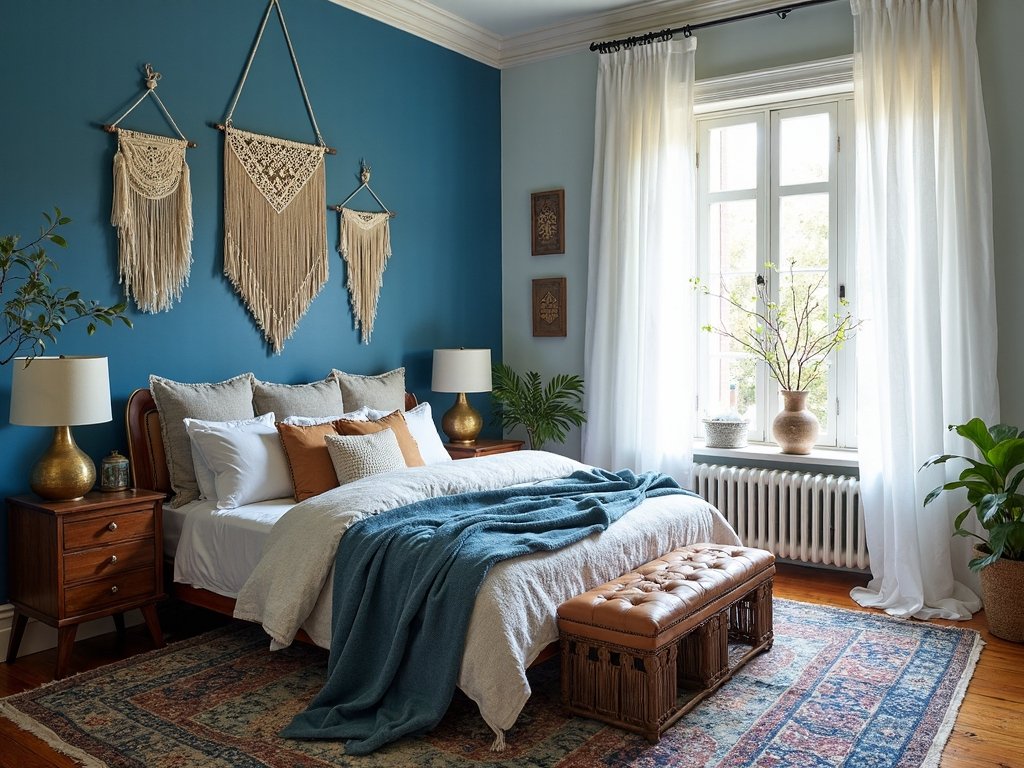 eclectic bohemian sanctuary with moody sophistication