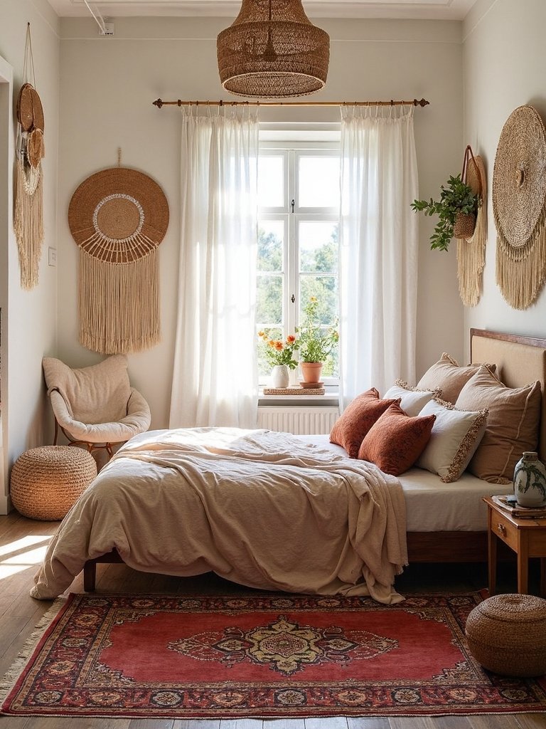 eclectic boho textile composition