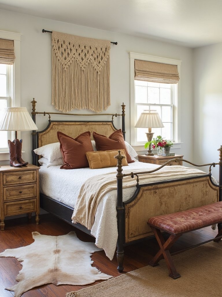 eclectic boho western bedroom decor