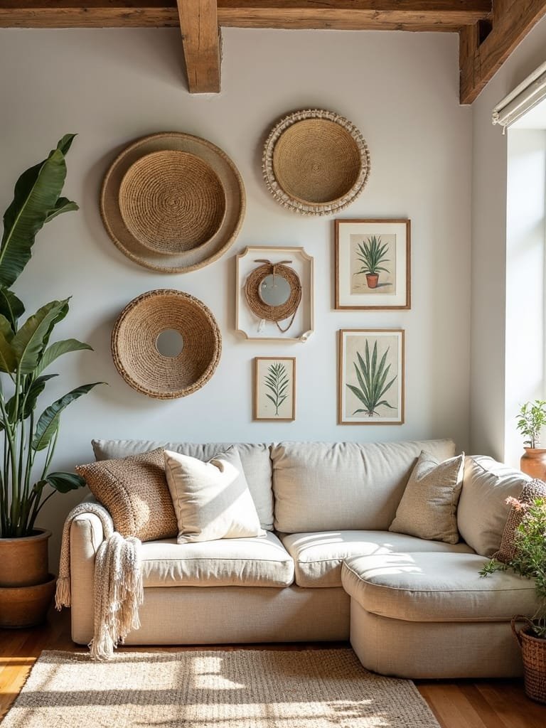 eclectic wall art display