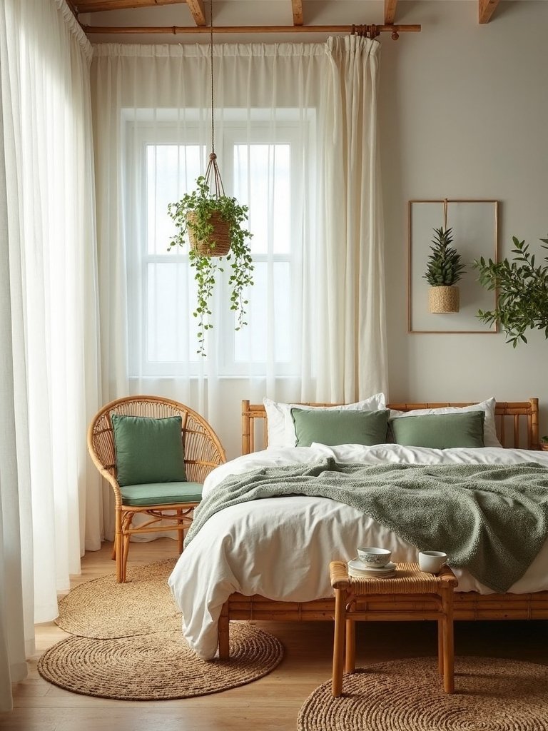 eco friendly serene boho bedroom