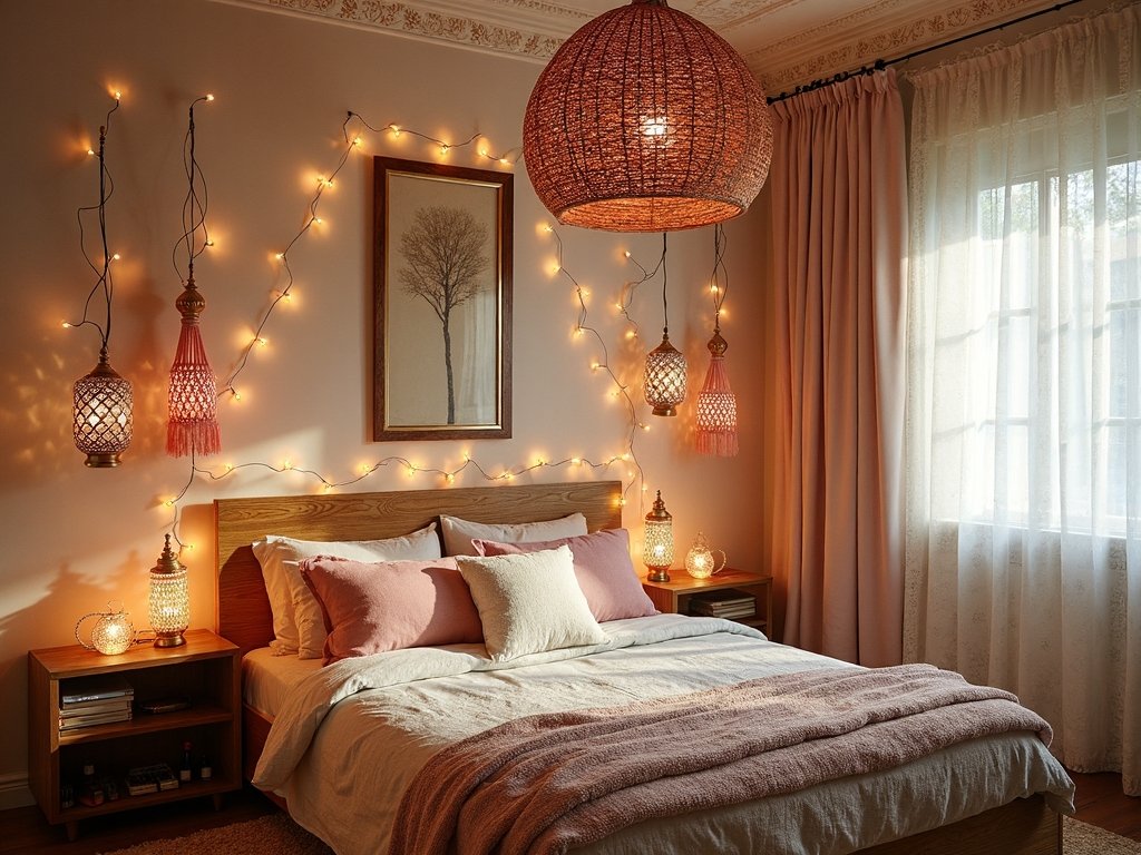 enchanting bohemian sanctuary with dreamlike lighting