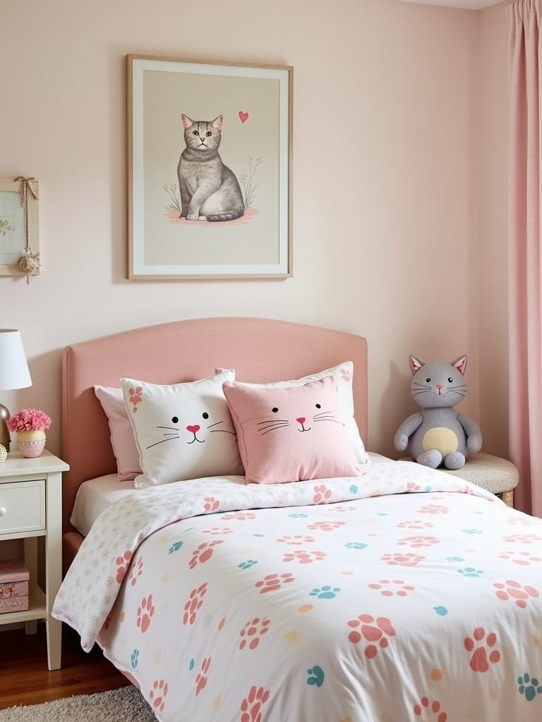 feline themed kids bedroom decor