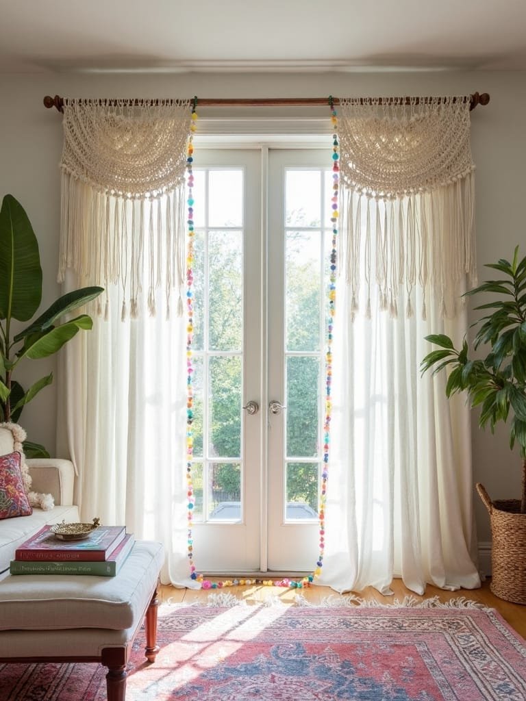 fringe and pom pom edges