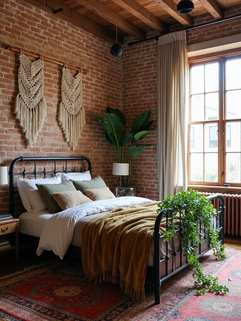 harmonious industrial boho sanctuary