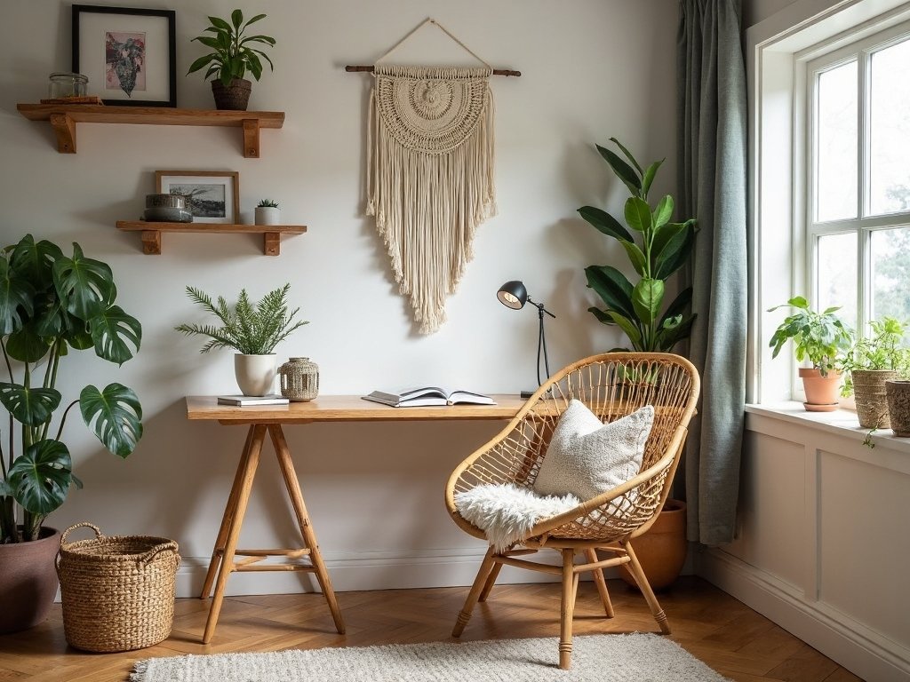 inspiring boho study sanctuary