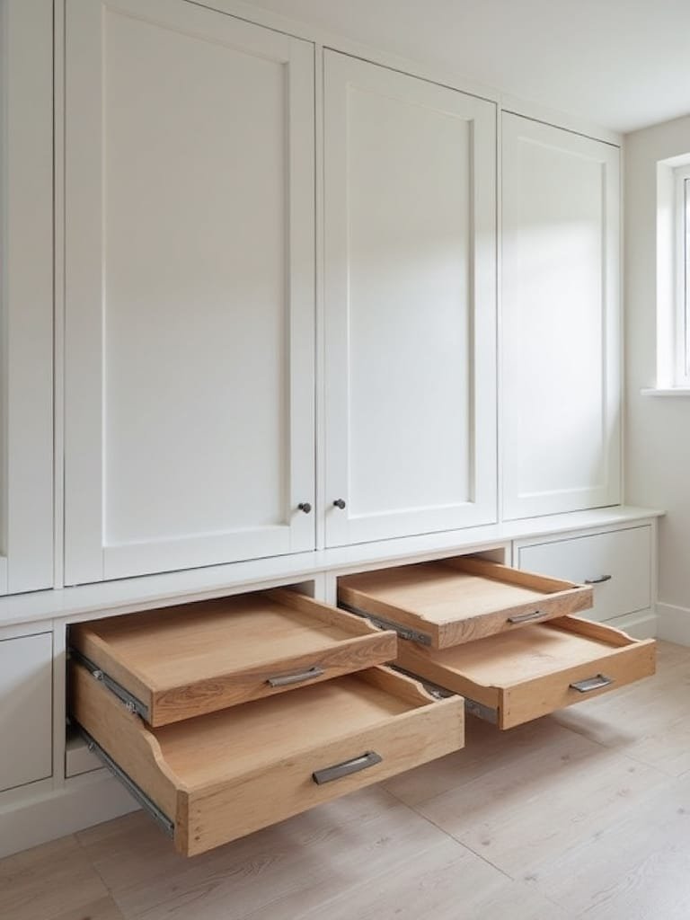 knee wall pull out drawers