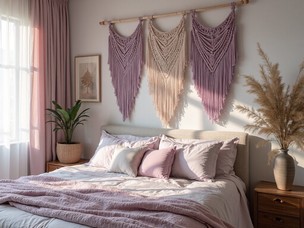 lavender macram boho bedroom sanctuary