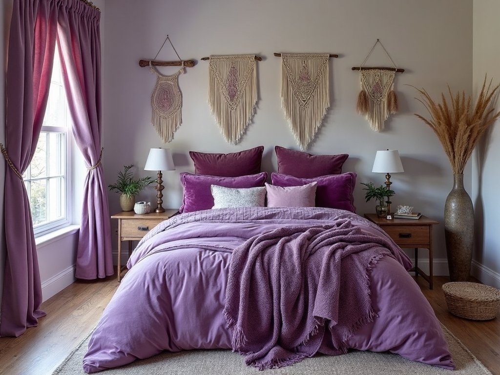 layered textured purple boho