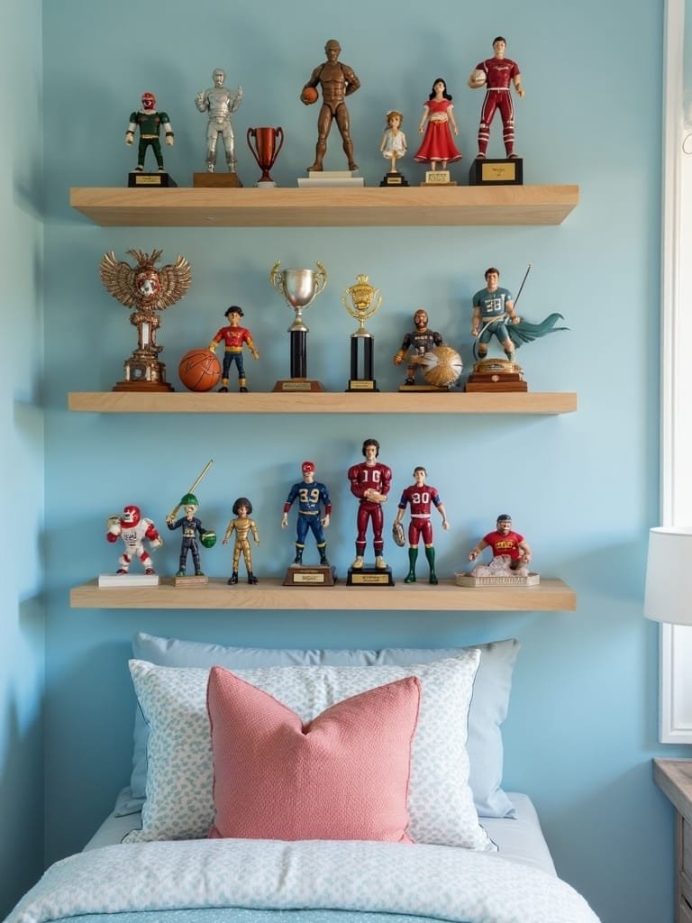 layered trophy showcase design