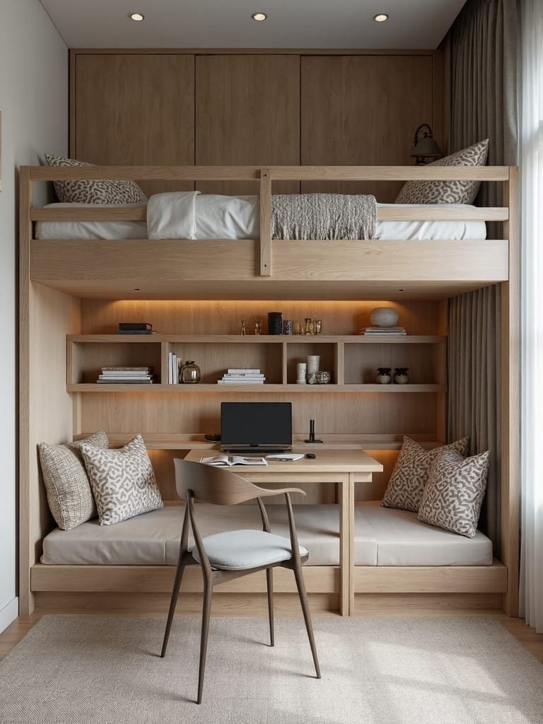 loft bed with workspace