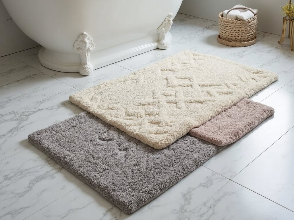 luxuriously comfortable plush bath mat selections