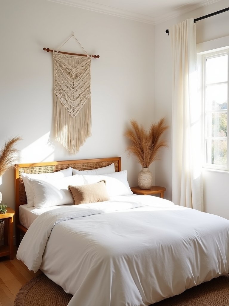 minimal boho bedroom maximalist