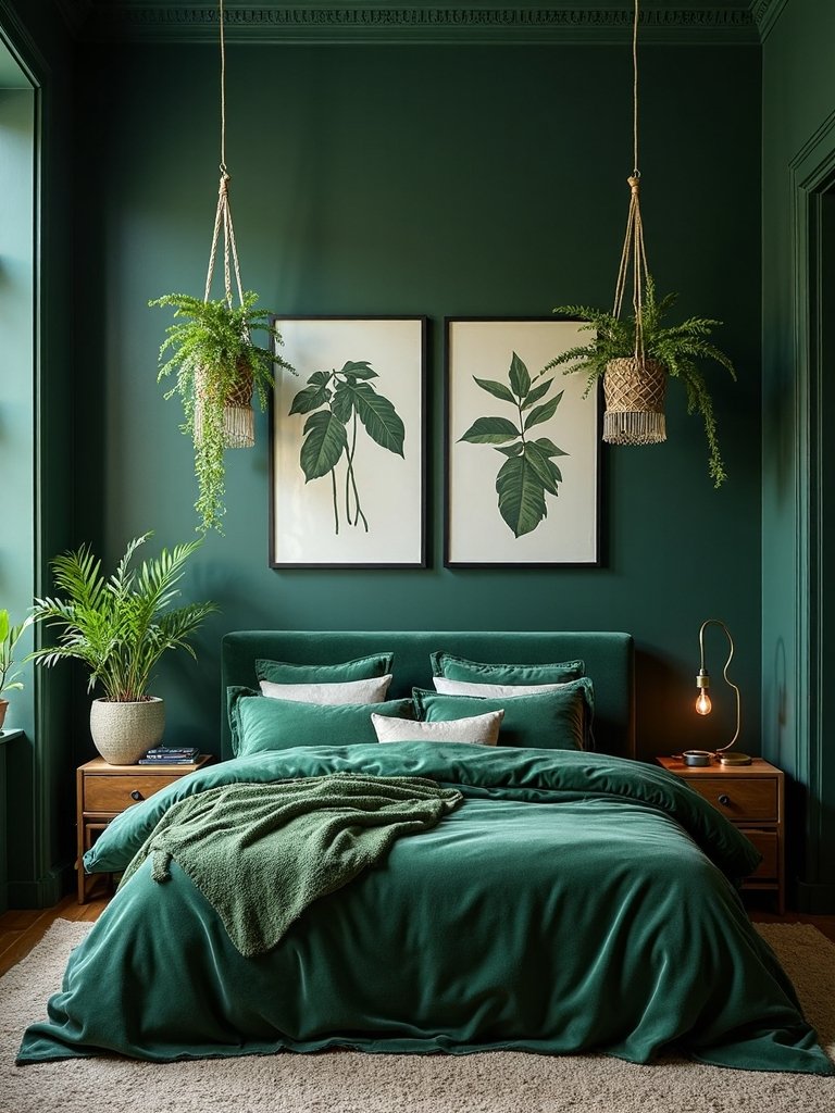moody botanical bedroom sanctuary
