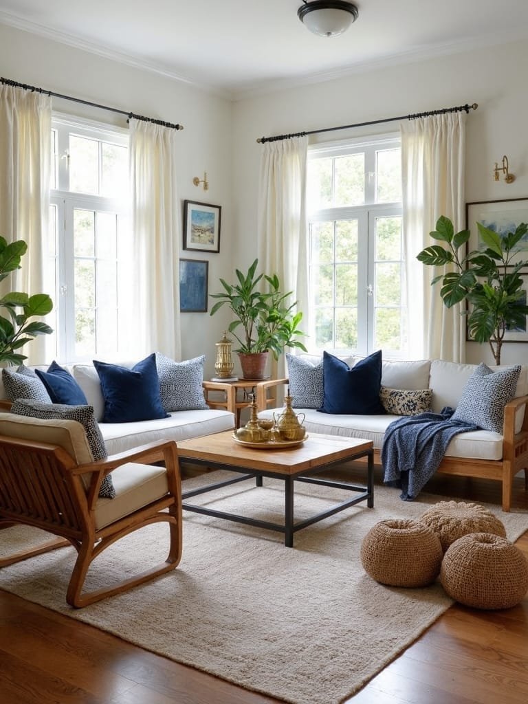 navy tones with moroccan accents