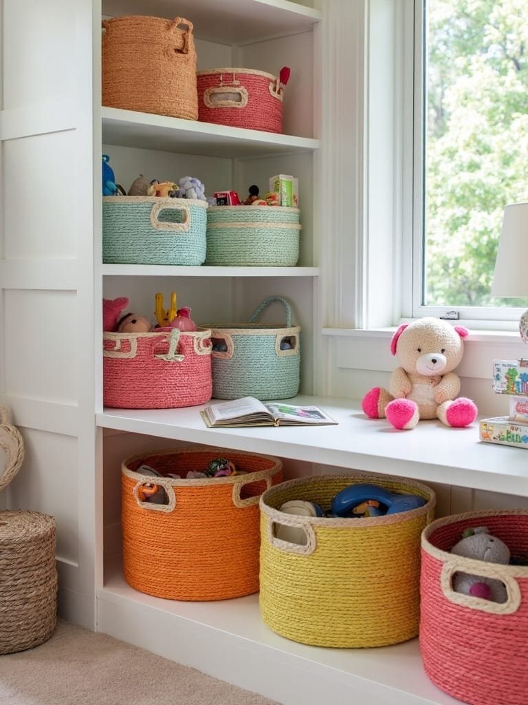 organize baskets by color