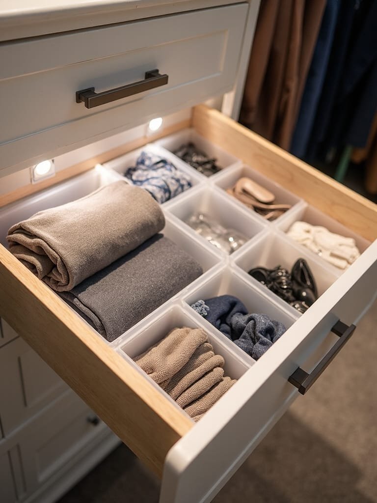organize drawers with dividers