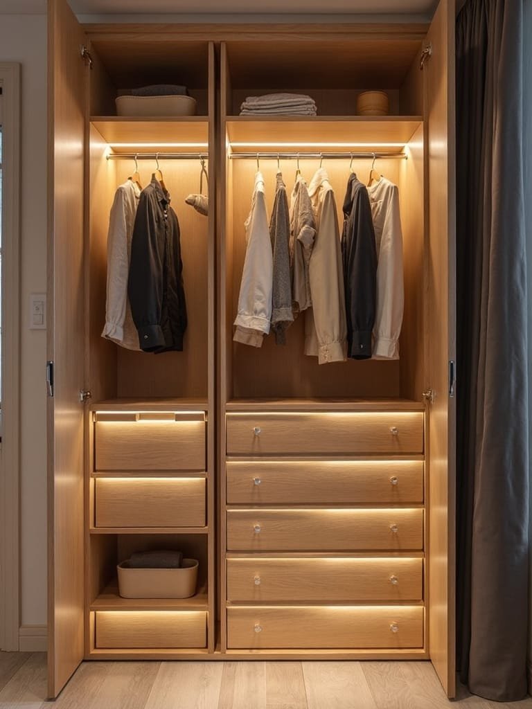organized spaces through lighting