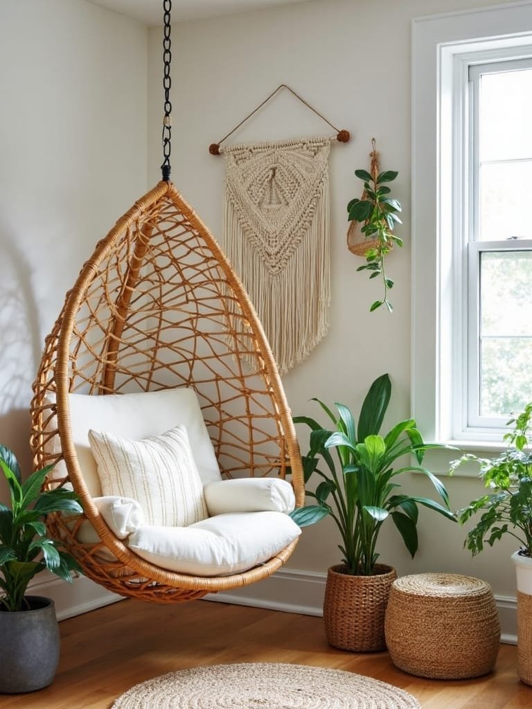 rattan chair or swing