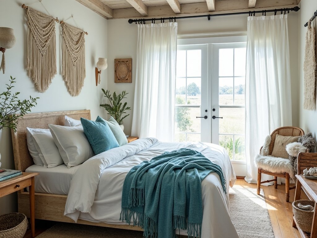 serene coastal sanctuary with bohemian charm