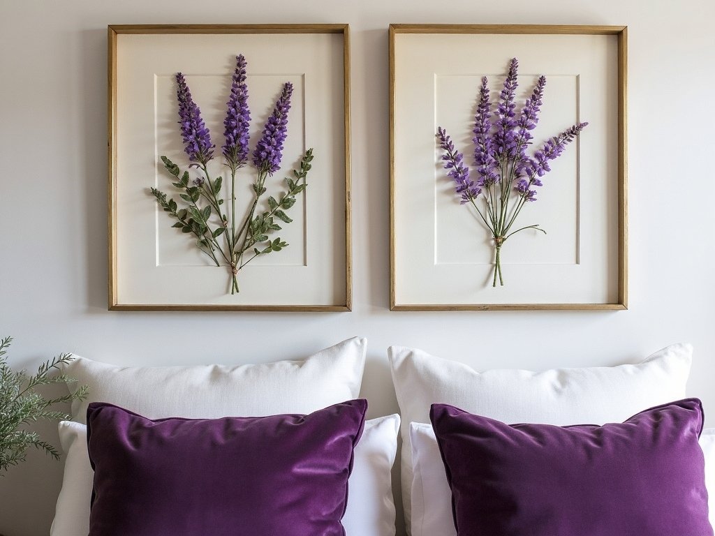 serene natural botanical bedroom art