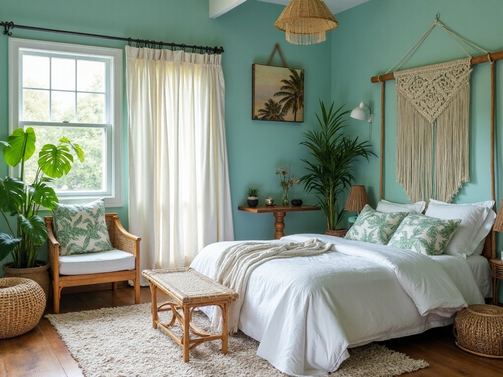 serene tropical bedroom sanctuary