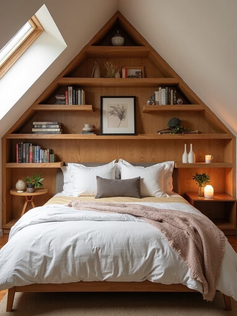 slanted wall shelving design