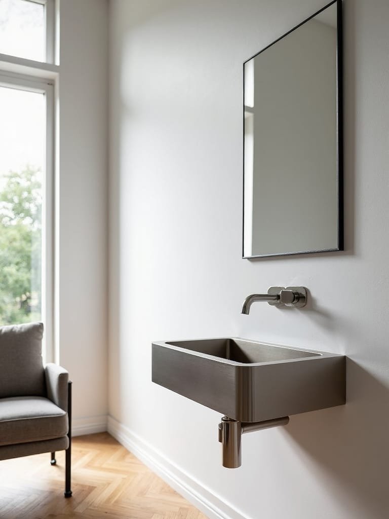 sleek metal basin design