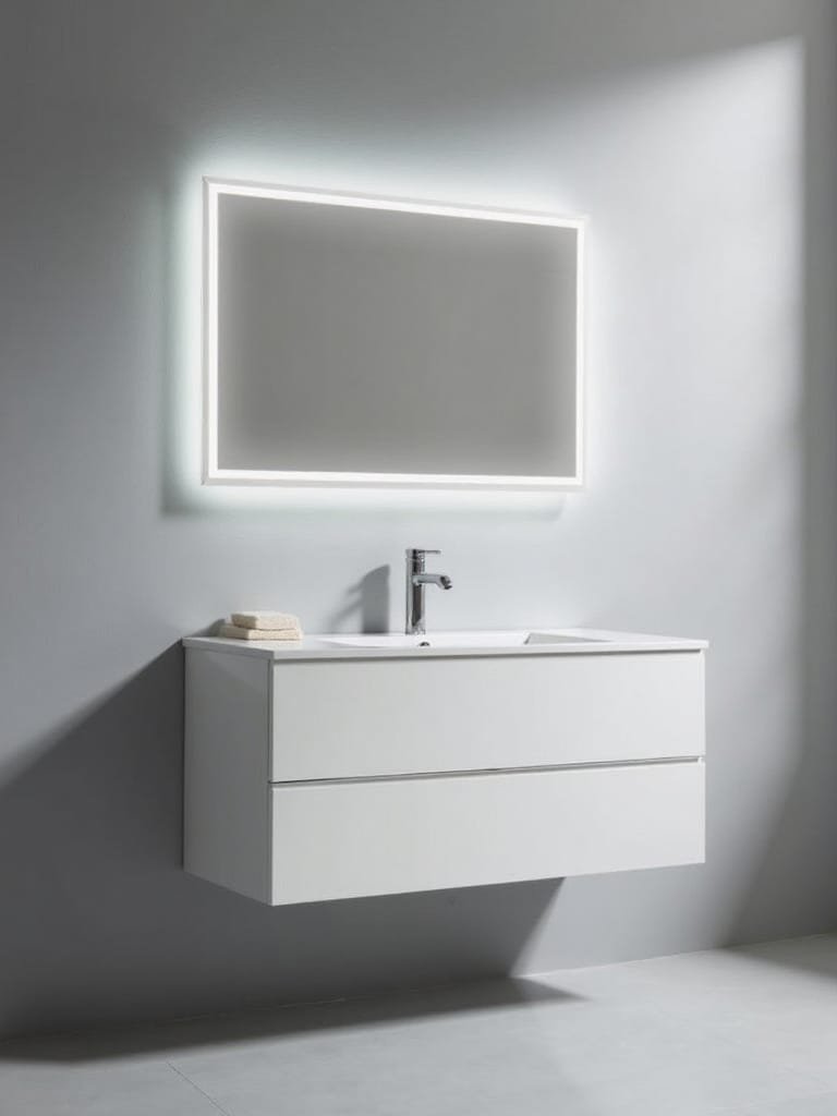 sleek vanities with illumination