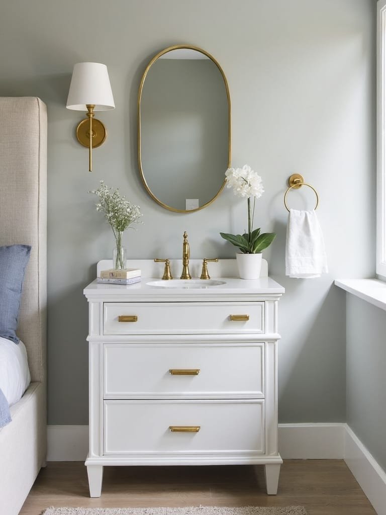 sleek vanities with storage