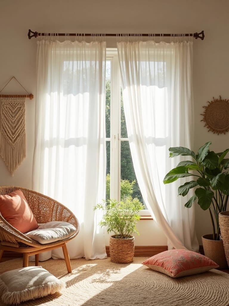 soft sunlight through drapes