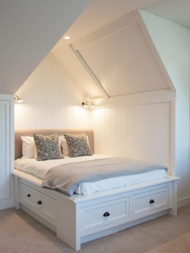 space saving sloped roof beds