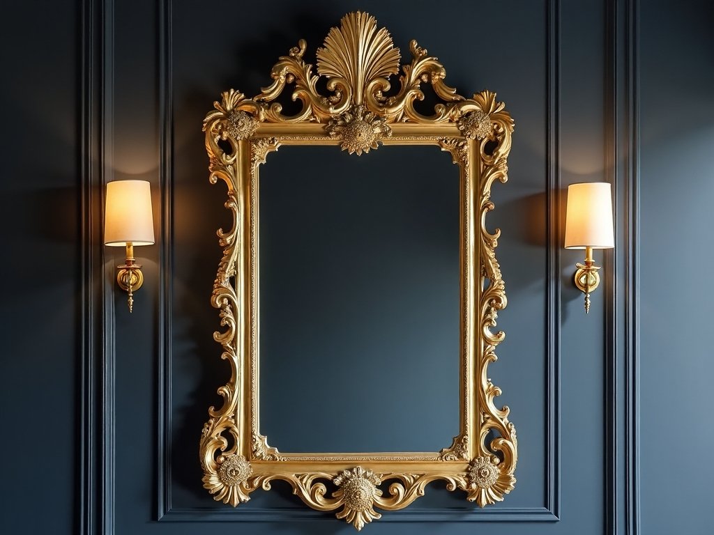 statement focal bathroom mirror