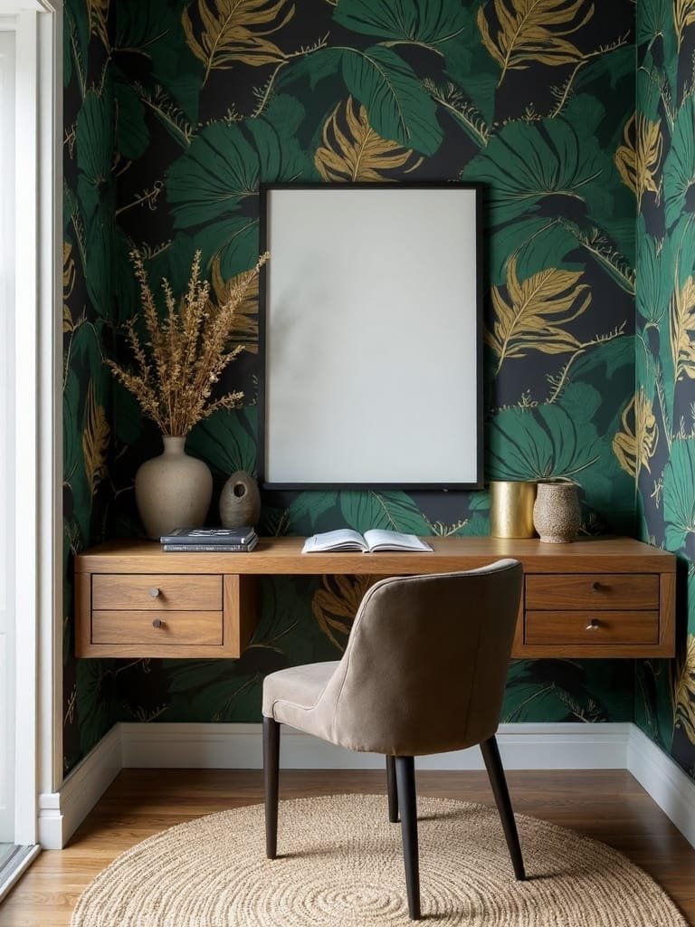 statement wallpaper enhances aesthetics