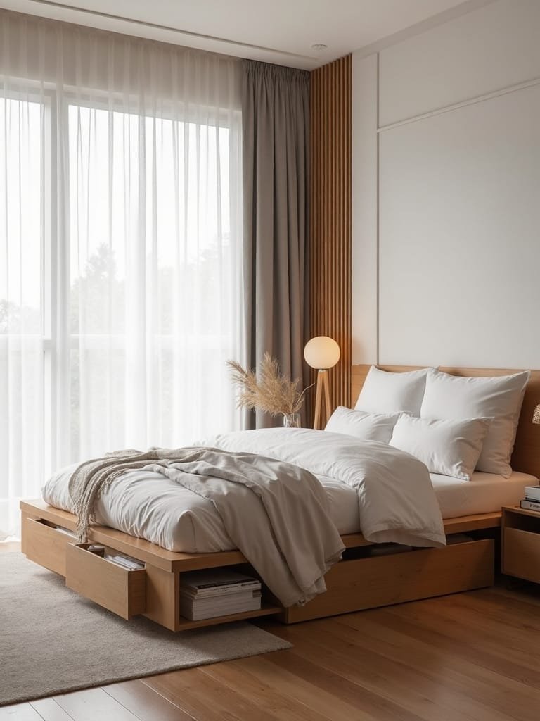 storage equipped low beds
