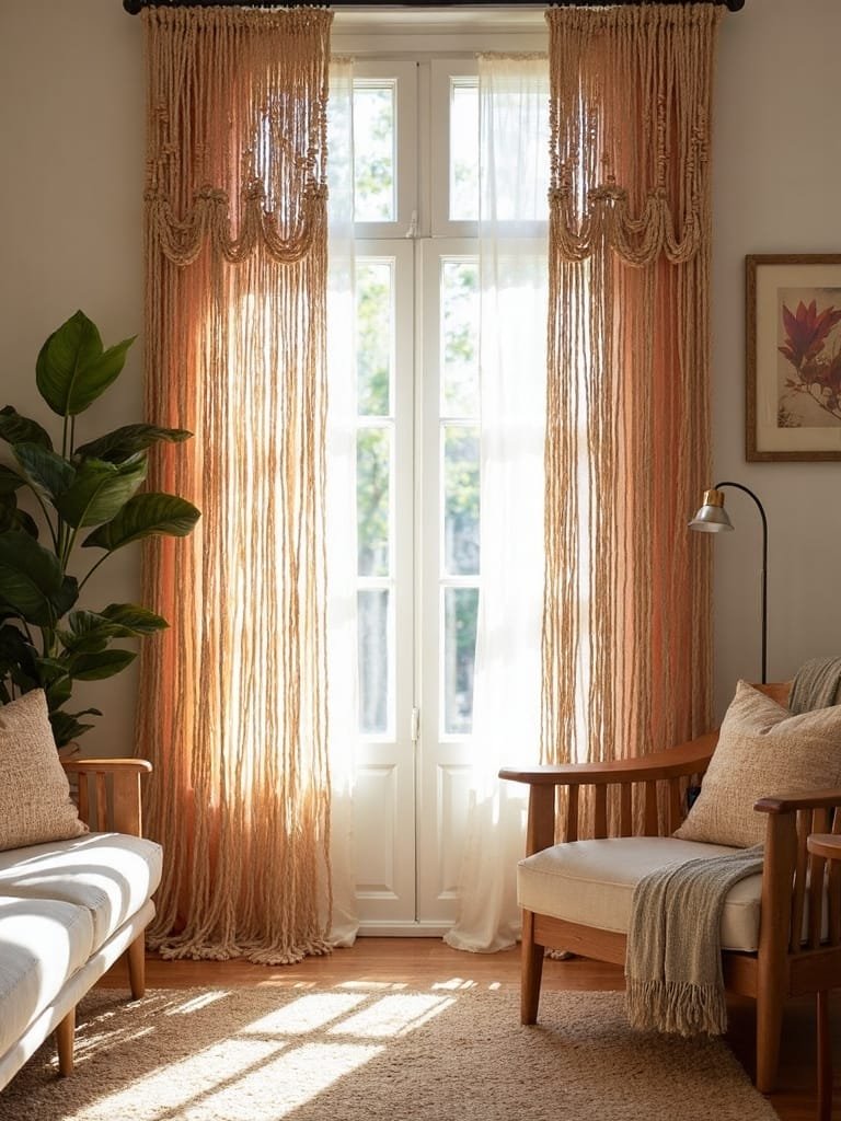 textured panels with tassels