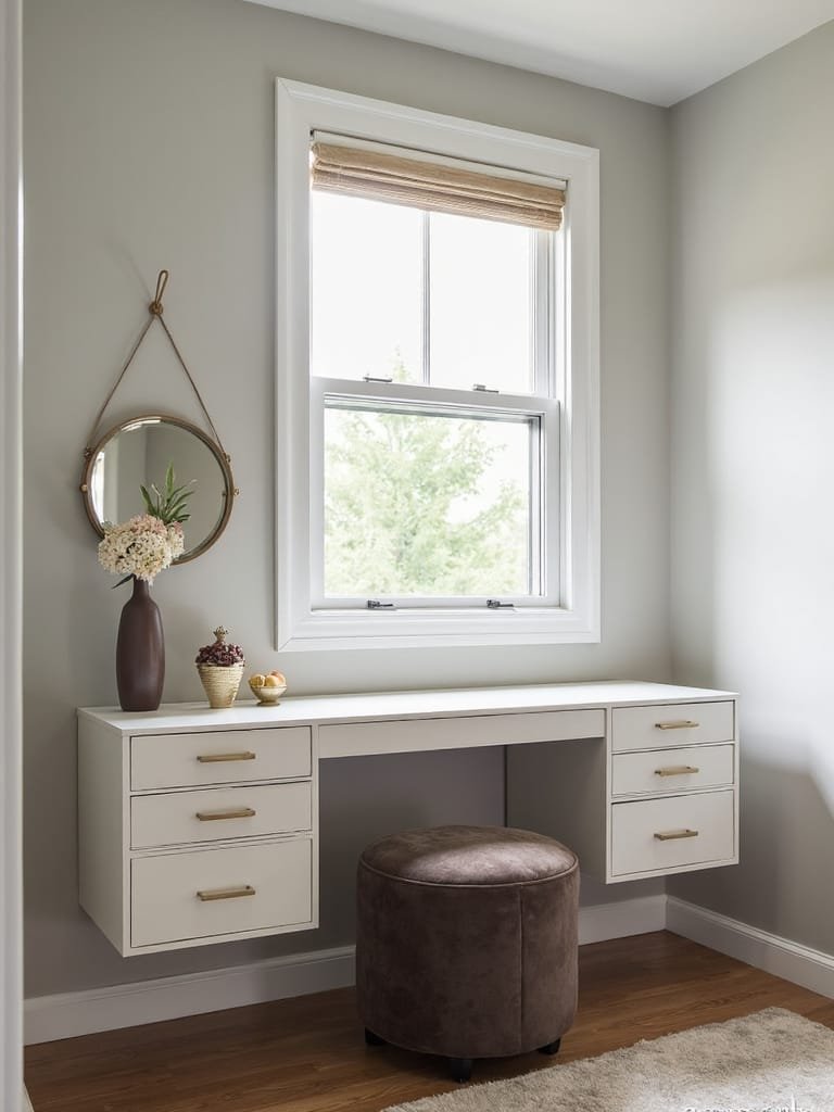 under window dressing table ideas