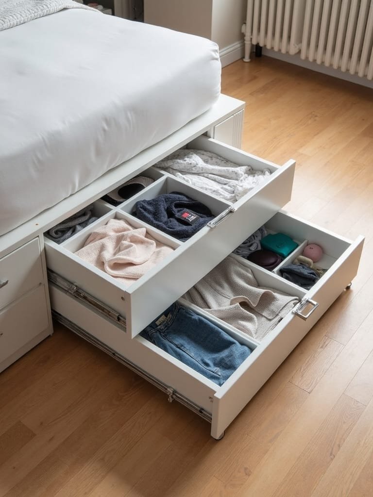 utilizing space beneath bed