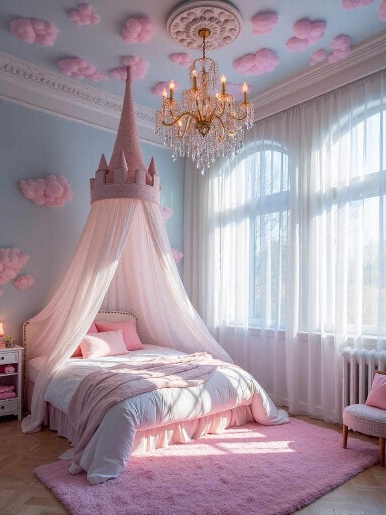 vibrant ethereal sky fortress