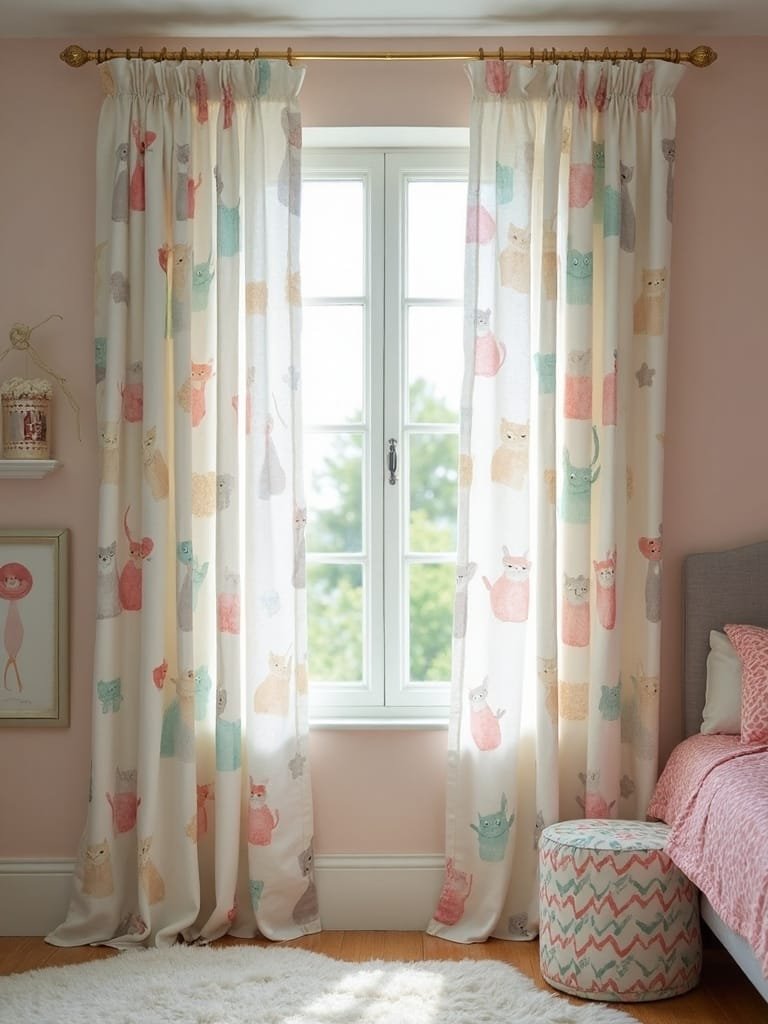 vibrant feline themed window coverings